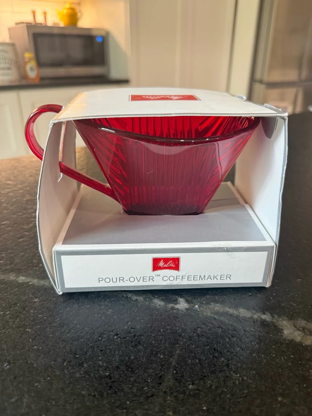 ☕️ Melitta Signature Series 1-Cup Pour-Over Coffeemaker – Translucent Red